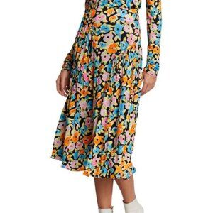 Stine Goya Joy Paloma Floral Jersey Midi Skirt Size Small Cottagecore cheerful S
